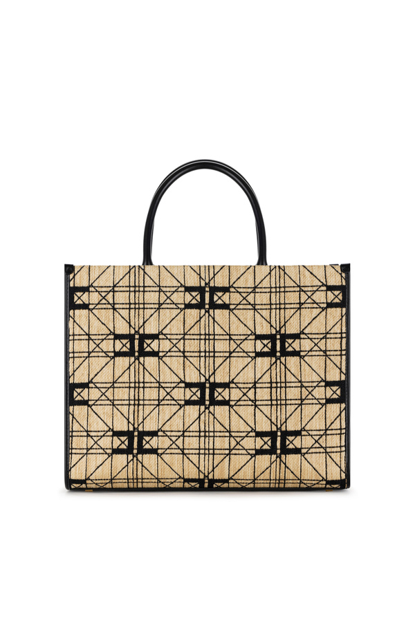 Shopper grande in rafia - Elisabetta Franchi® Outlet