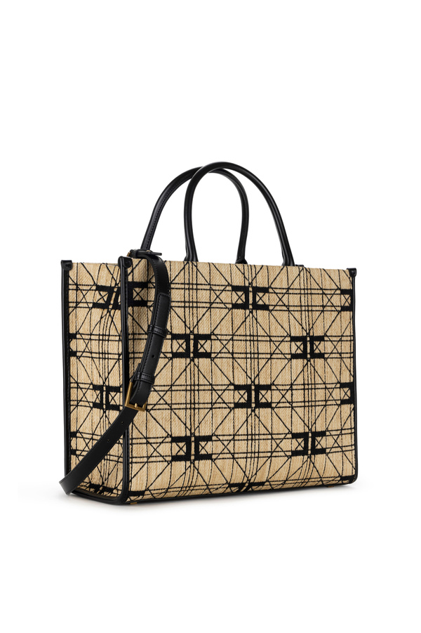 Shopper grande in rafia - Elisabetta Franchi® Outlet