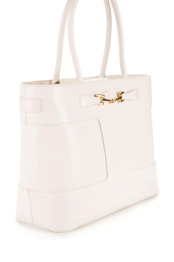 Grand sac shopper par Elisabetta Franchi avec mors light gold - Elisabetta Franchi® Outlet