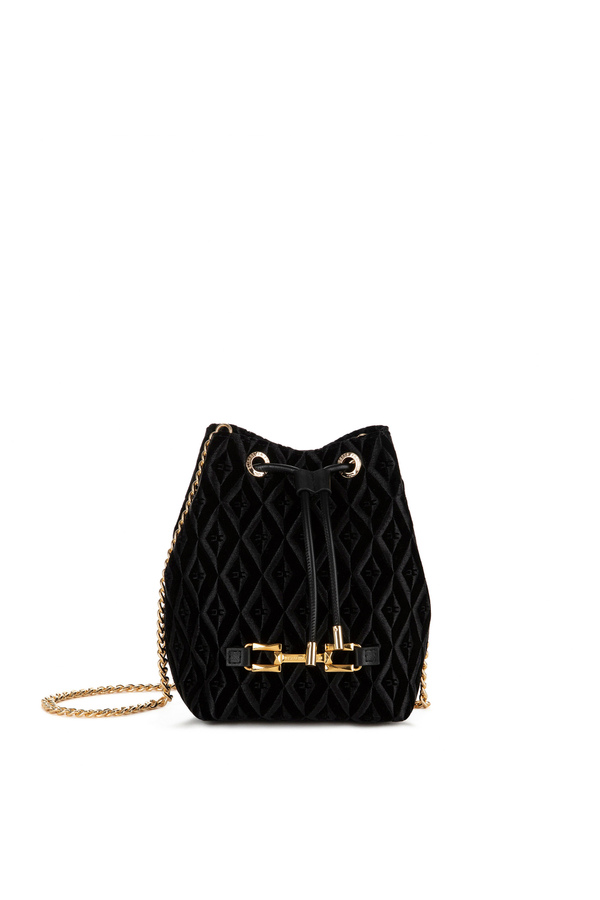 Black velvet bucket bag online