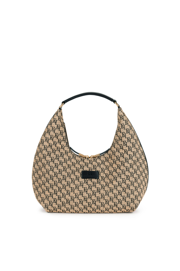 Hobo grande in rafia jacquard - Elisabetta Franchi® Outlet