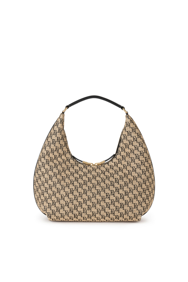 Hobo grande in rafia jacquard - Elisabetta Franchi® Outlet