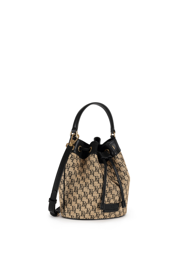 Secchiello in rafia jacquard - Elisabetta Franchi® Outlet