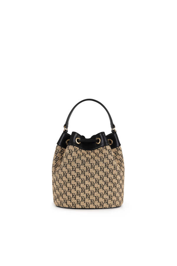 Secchiello in rafia jacquard - Elisabetta Franchi® Outlet