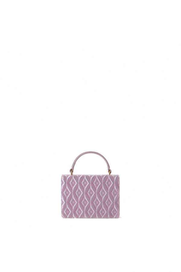 Mini-Tasche mit Rautenstickerei aus Samt - Elisabetta Franchi® Outlet