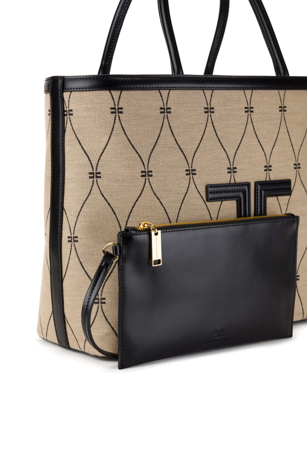 Sac shopper motif losange par Elisabetta Franchi - Elisabetta Franchi® Outlet