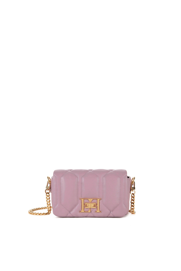 Bolso puffy pequeño con placa con logotipo - Elisabetta Franchi® Outlet