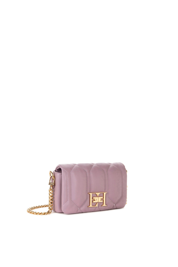 Bolso puffy pequeño con placa con logotipo - Elisabetta Franchi® Outlet