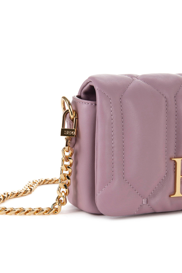 Kleine Puffertasche mit Logo-Plakette - Elisabetta Franchi® Outlet