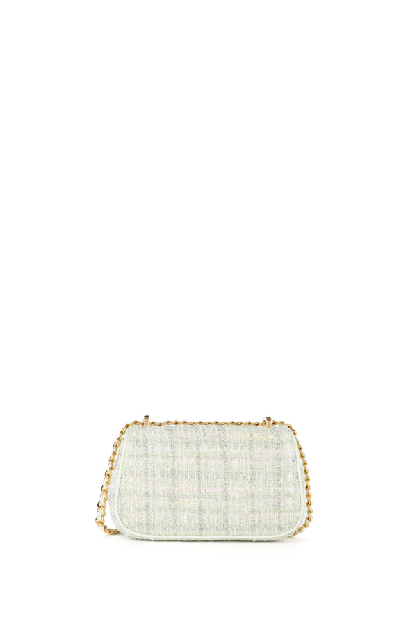 Umhängetasche aus Tweed-Stoff - Elisabetta Franchi® Outlet