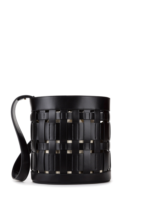 Medium woven bucket bag - Elisabetta Franchi® Outlet