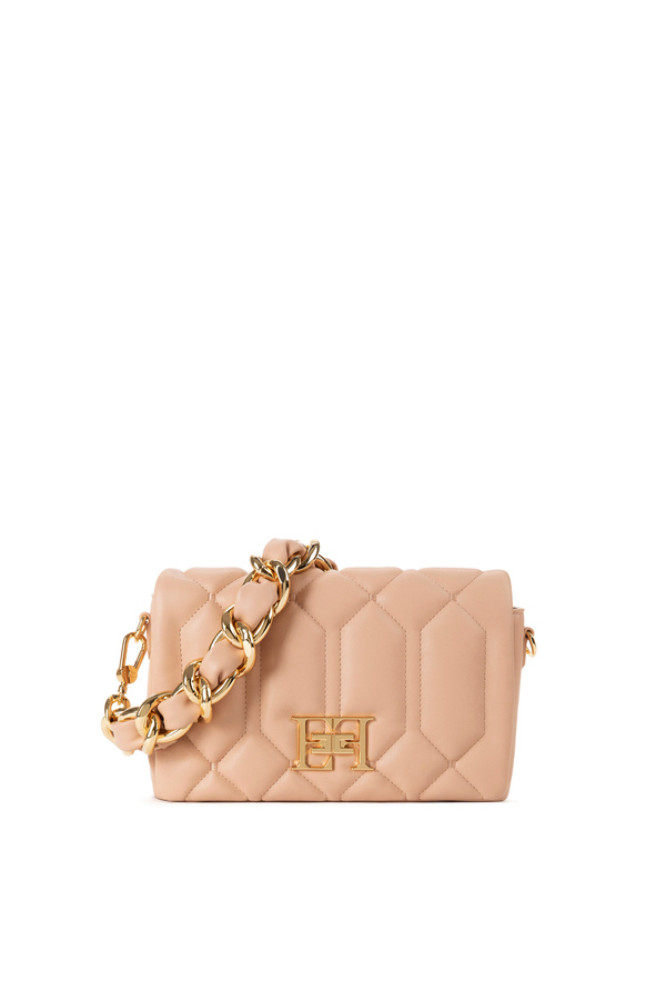 Borsa puffy media con placca logo - Elisabetta Franchi® Outlet