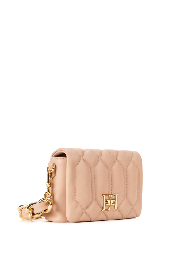 Mittelgroße Puffertasche mit Logo-Plakette - Elisabetta Franchi® Outlet