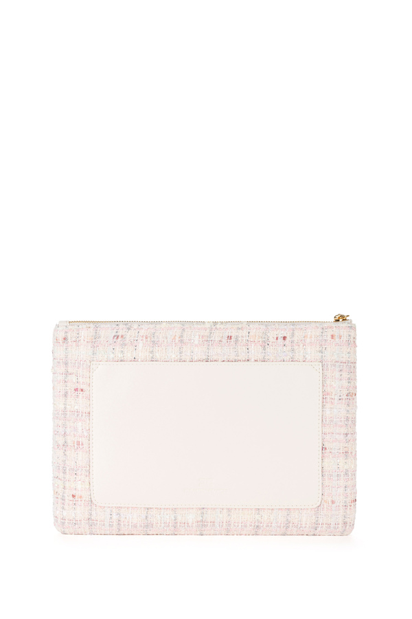Busta piatta in tessuto tweed di collezione - Elisabetta Franchi® Outlet
