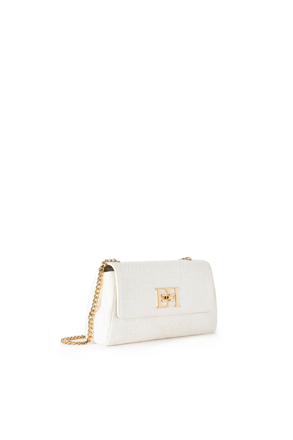 Borsa a spalla in rafia jacquard - Elisabetta Franchi® Outlet