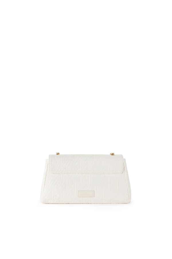 Borsa a spalla in rafia jacquard - Elisabetta Franchi® Outlet