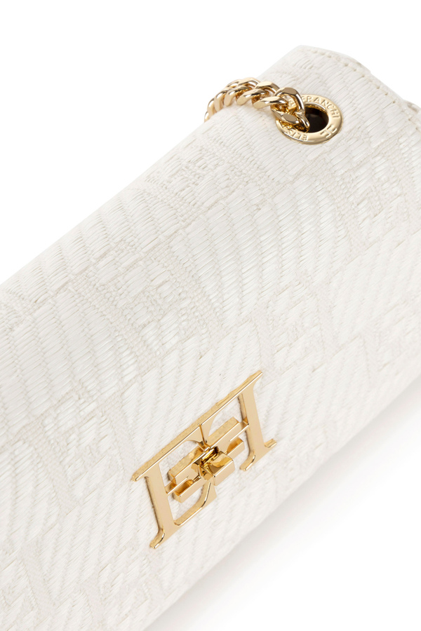 Borsa a spalla in rafia jacquard - Elisabetta Franchi® Outlet