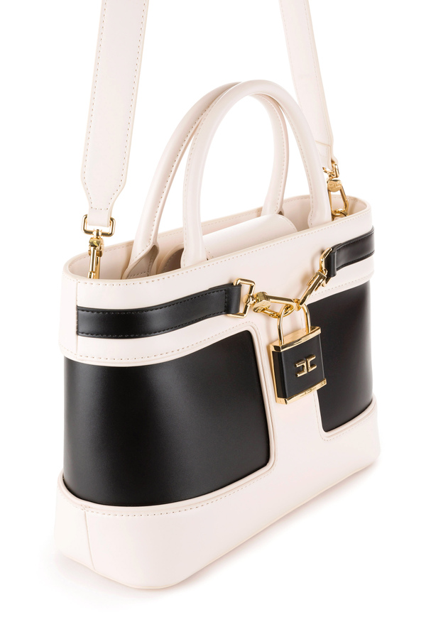 Medium shopper bag with padlock - Elisabetta Franchi® Outlet