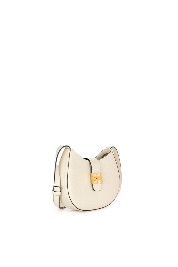 Sac hobo de taille moyenne avec logo en métal - Elisabetta Franchi® Outlet