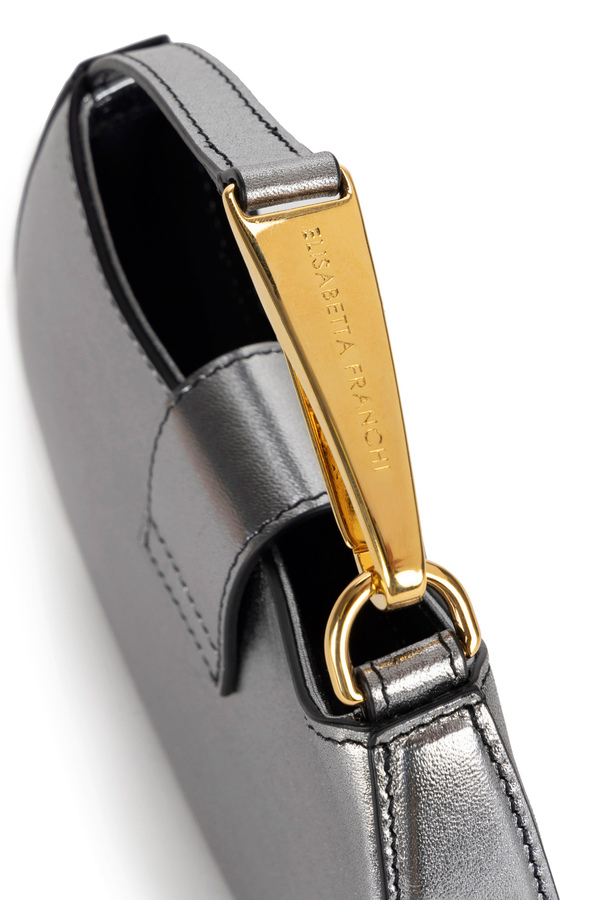 Mini hobo bag with metal logo - Elisabetta Franchi® Outlet