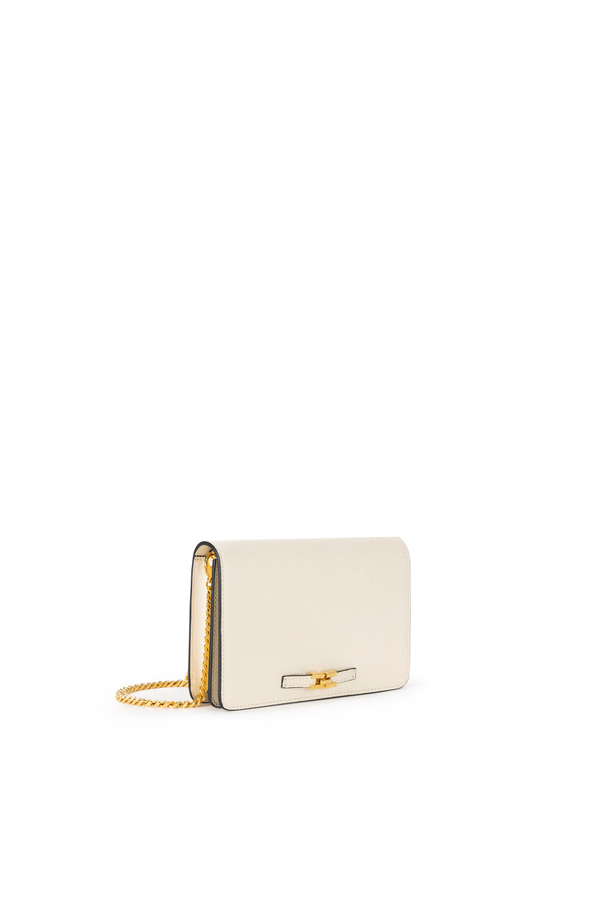 Borsa a tracolla in pelle con morsetto - Elisabetta Franchi® Outlet