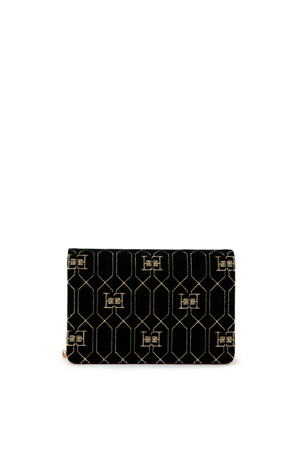 Small shoulder bag with chain and logoed charms - Elisabetta Franchi® Outlet