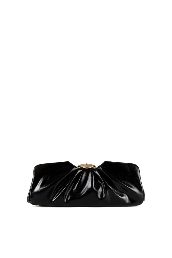 Puffy clutch bag with logoed knob - Elisabetta Franchi® Outlet
