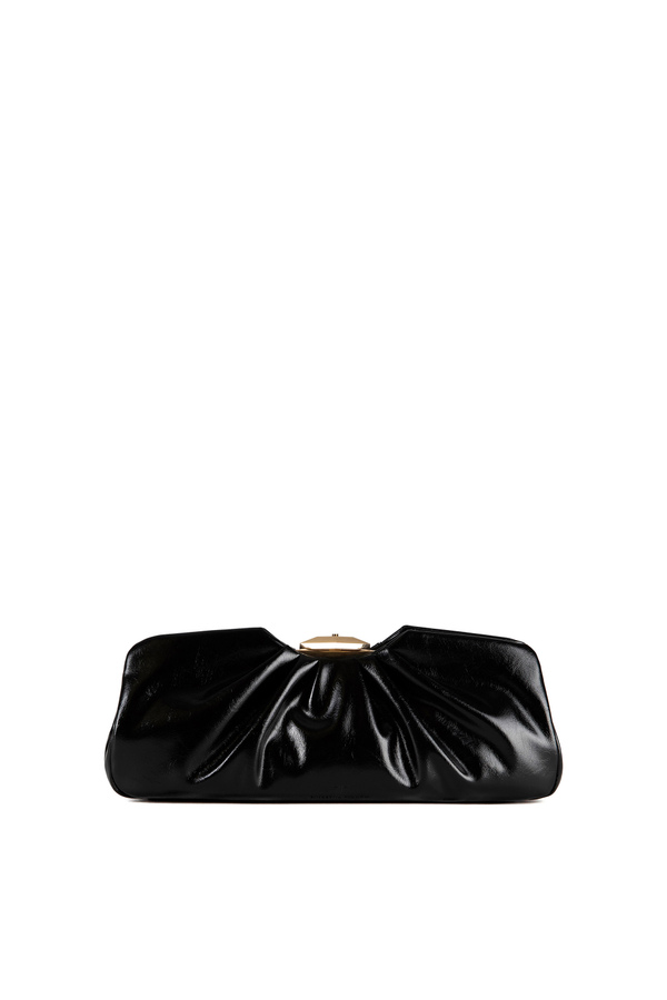 Puffy clutch bag with logoed knob - Elisabetta Franchi® Outlet