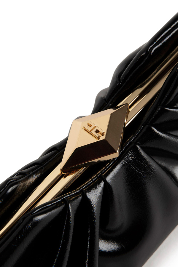 Puffy clutch bag with logoed knob - Elisabetta Franchi® Outlet