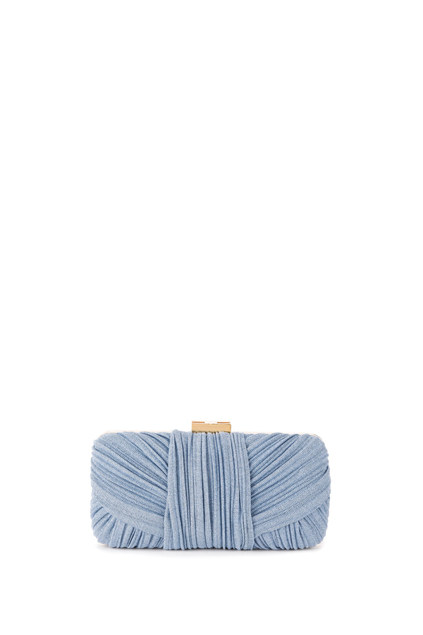 Pleated clutch bag with gold clasp - Elisabetta Franchi® Outlet
