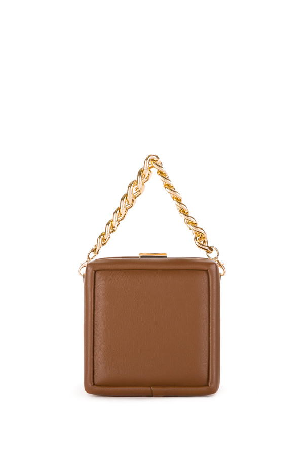 Mini clutch with logo and chain - Elisabetta Franchi® Outlet