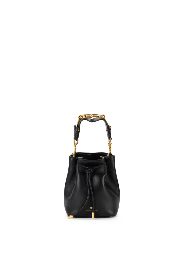 Secchiello in pelle con morsetto in metallo - Elisabetta Franchi® Outlet