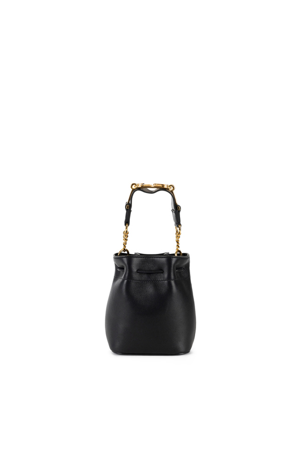 Secchiello in pelle con morsetto in metallo - Elisabetta Franchi® Outlet