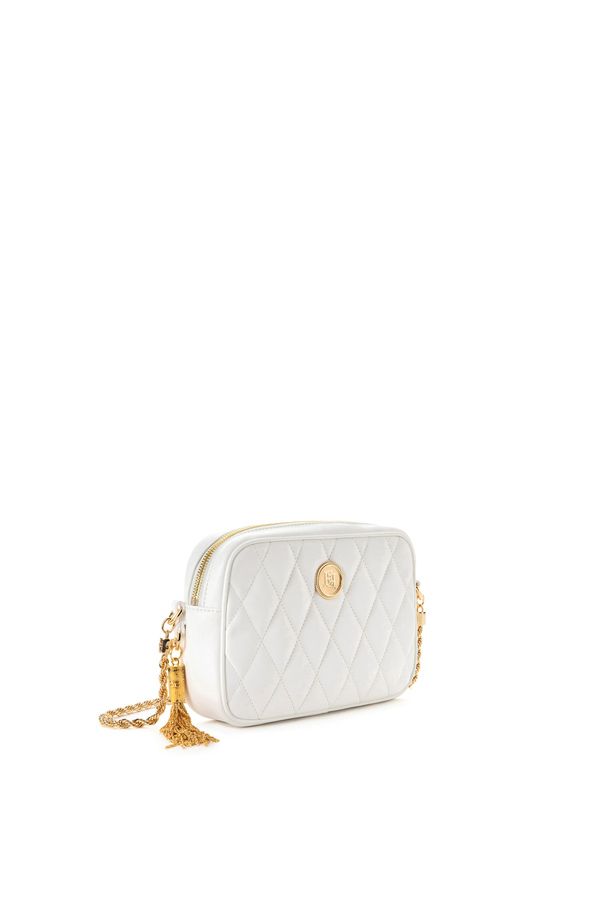 Kleine Tasche mit Schulterriemen in Matelassé-Optik - Elisabetta Franchi® Outlet