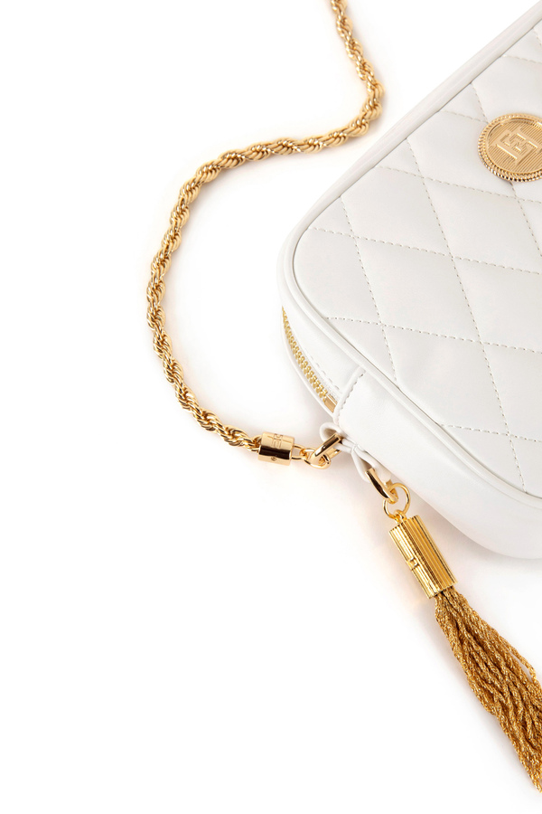 Kleine Tasche mit Schulterriemen in Matelassé-Optik - Elisabetta Franchi® Outlet