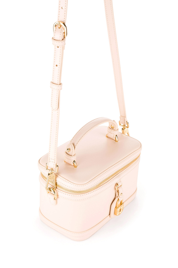 Rectangular vanity bag with logoed padlock - Elisabetta Franchi® Outlet