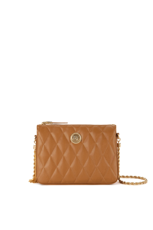 Medium quilted bag with shoulder strap - Elisabetta Franchi® Outlet