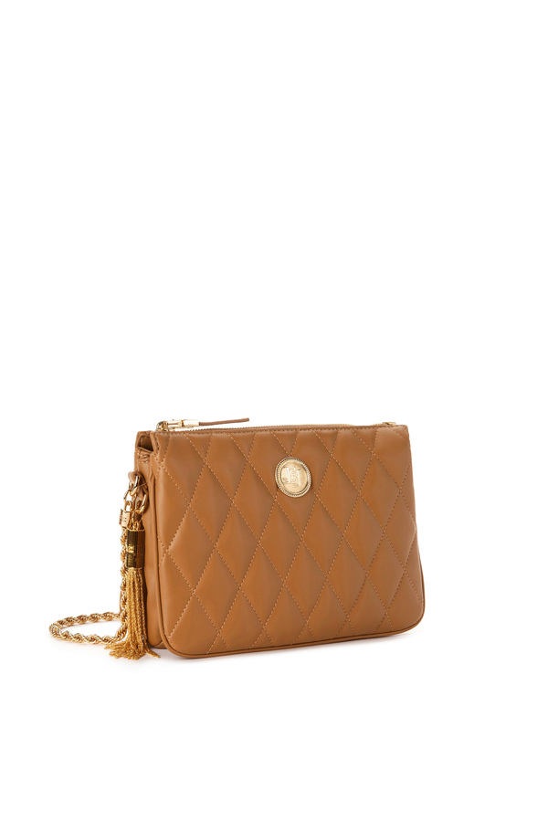 Medium quilted bag with shoulder strap - Elisabetta Franchi® Outlet