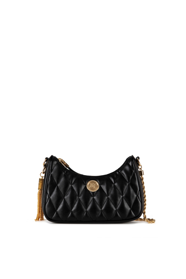 Schultertasche in Matelassé-Optik - Elisabetta Franchi® Outlet