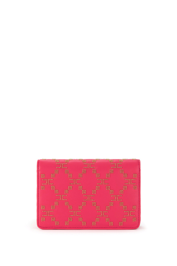 Wallet on chain with micro-studs pattern - Elisabetta Franchi® Outlet