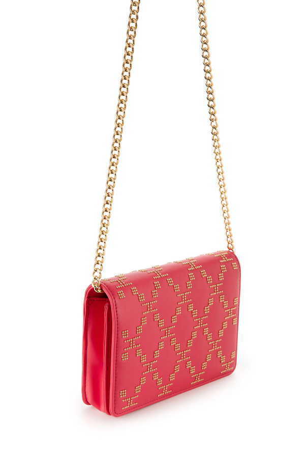 Wallet on chain with micro-studs pattern - Elisabetta Franchi® Outlet