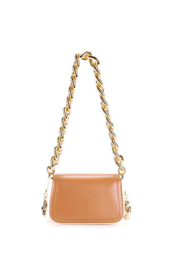 Mini shoulder bag with gold chain - Elisabetta Franchi® Outlet