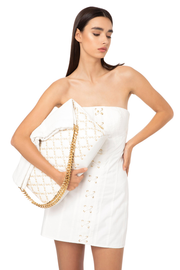 Shopper bag with micro-studs - Elisabetta Franchi® Outlet