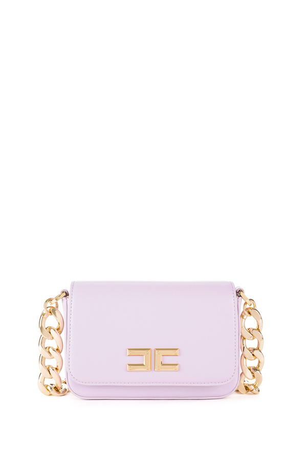 Mini bag with Elisabetta Franchi gold logo - Elisabetta Franchi® Outlet