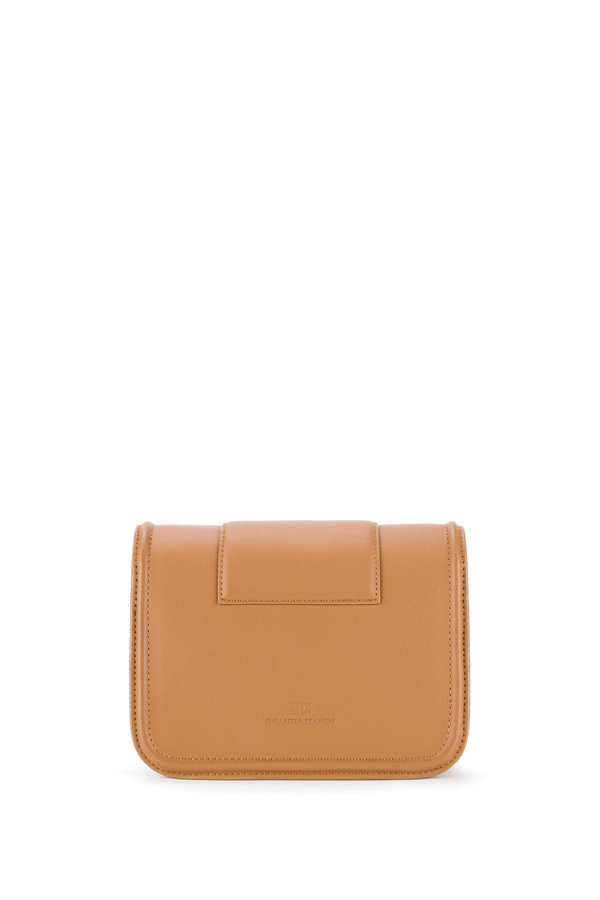 Mini clutch bag with chain shoulder strap and maxi logo - Elisabetta Franchi® Outlet
