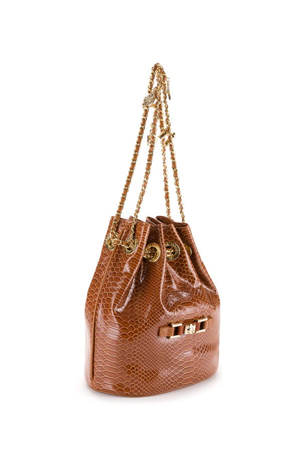 Bolso saco con estampado de pitón Elisabetta Franchi - Elisabetta Franchi® Outlet