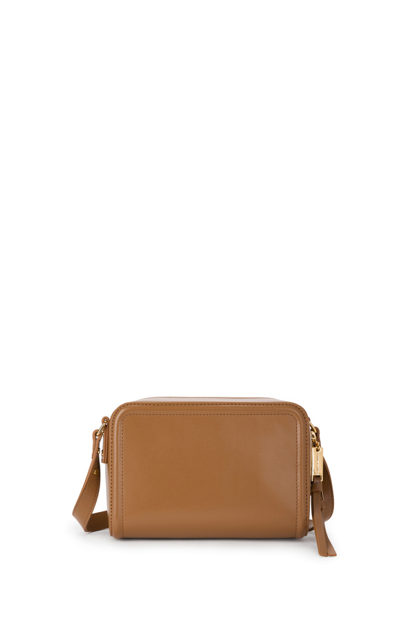 Shoulder bag with logoed gold plaque - Elisabetta Franchi® Outlet