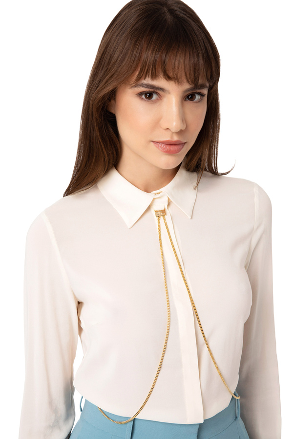 Viscose stretch georgette shirt - Elisabetta Franchi® Outlet