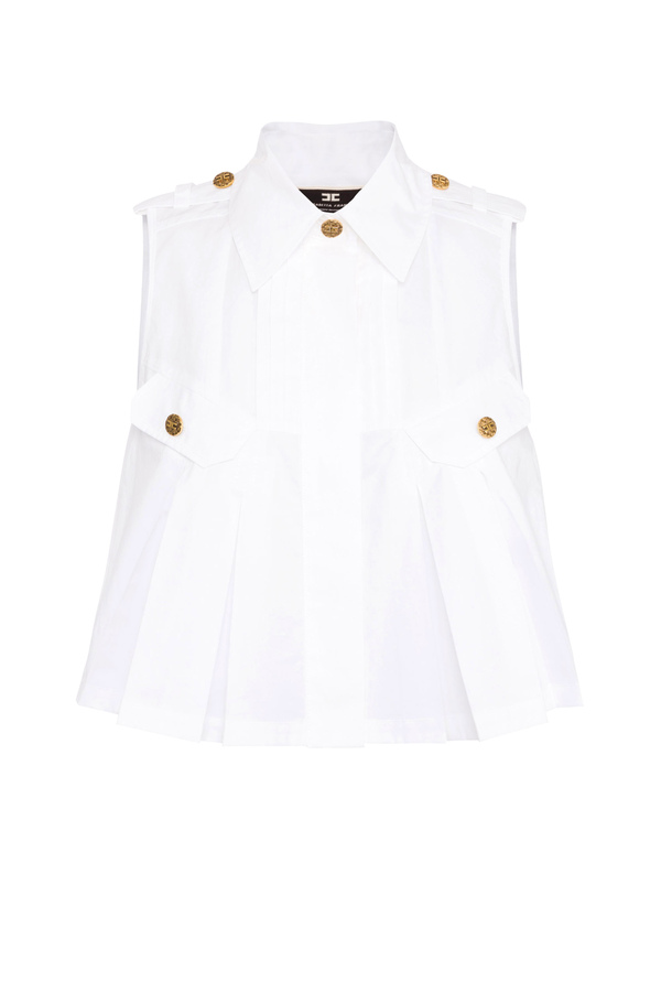 Elisabetta Franchi flared crop blouse - Elisabetta Franchi® Outlet