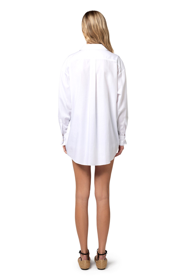 Cotton poplin shirt with pockets - Elisabetta Franchi® Outlet